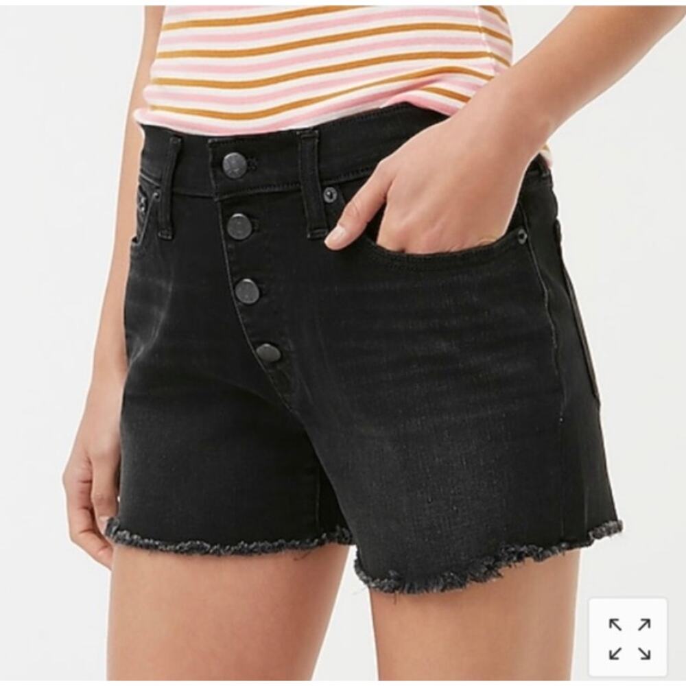 NWT J. Crew Factory Classic Denim Short with Button Fly in Black Wash Size 27